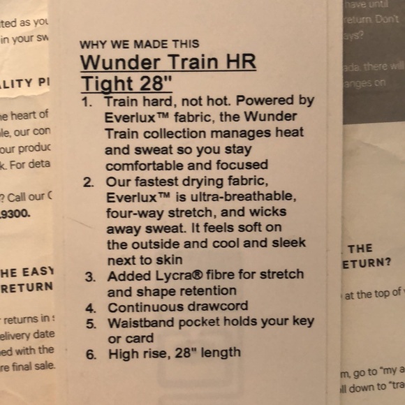 Lululemon Wunder Train HR Tight 28” water drop - Picture 6 of 6